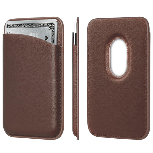 LONLI Classic - Handcrafted European Leather Magnetic Card Wallet - [Compatible with MagSafe] - [Slim and Strong Magnetic] - [2-Card Holder]