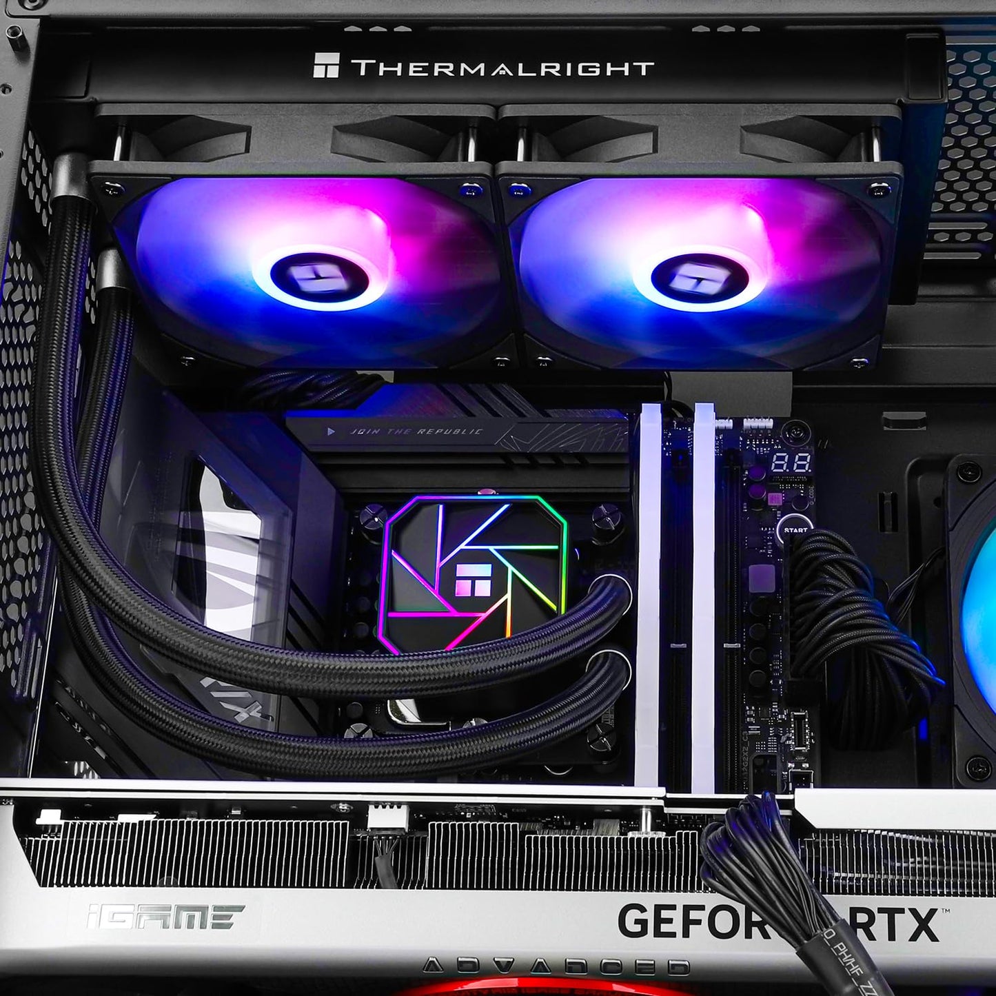 Aqua Elite 240 V3 Liquid CPU Cooler, AIO Pump Head Speed up to 3300RPM, TL-C12B-S V2×2 PWM Fans,for AMD/AM4/AM5, Intel LGA1150/1151/1200/2011/1700
