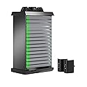 Snakebyte XBOX One Charge Tower Pro - Twin Docking Station with Games Tower for 15 Games, Charger and Battery Packs for 2 Controllers and 2 USB Ports