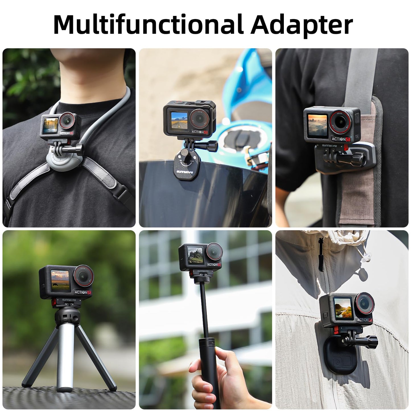 FSIDIWT Magnetic Adapter Mount for DJI Osmo Action 5 Pro/360, Multifunctional Foldable Quick Release Adapter Mount for DJI Osmo Action 5 Pro/4/3/2