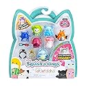 Squish-a-longs 8 Pack (Style 2- W2) - (8) 1” Mini-Squish with (2) Accessories, (1) Ring, and a Collector’s Guide - Collect, Trade, & Play
