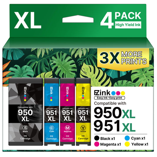 950XL 951XL Ink Cartridges Combo Pack Compatible for HP 950 951 (4 Pack)