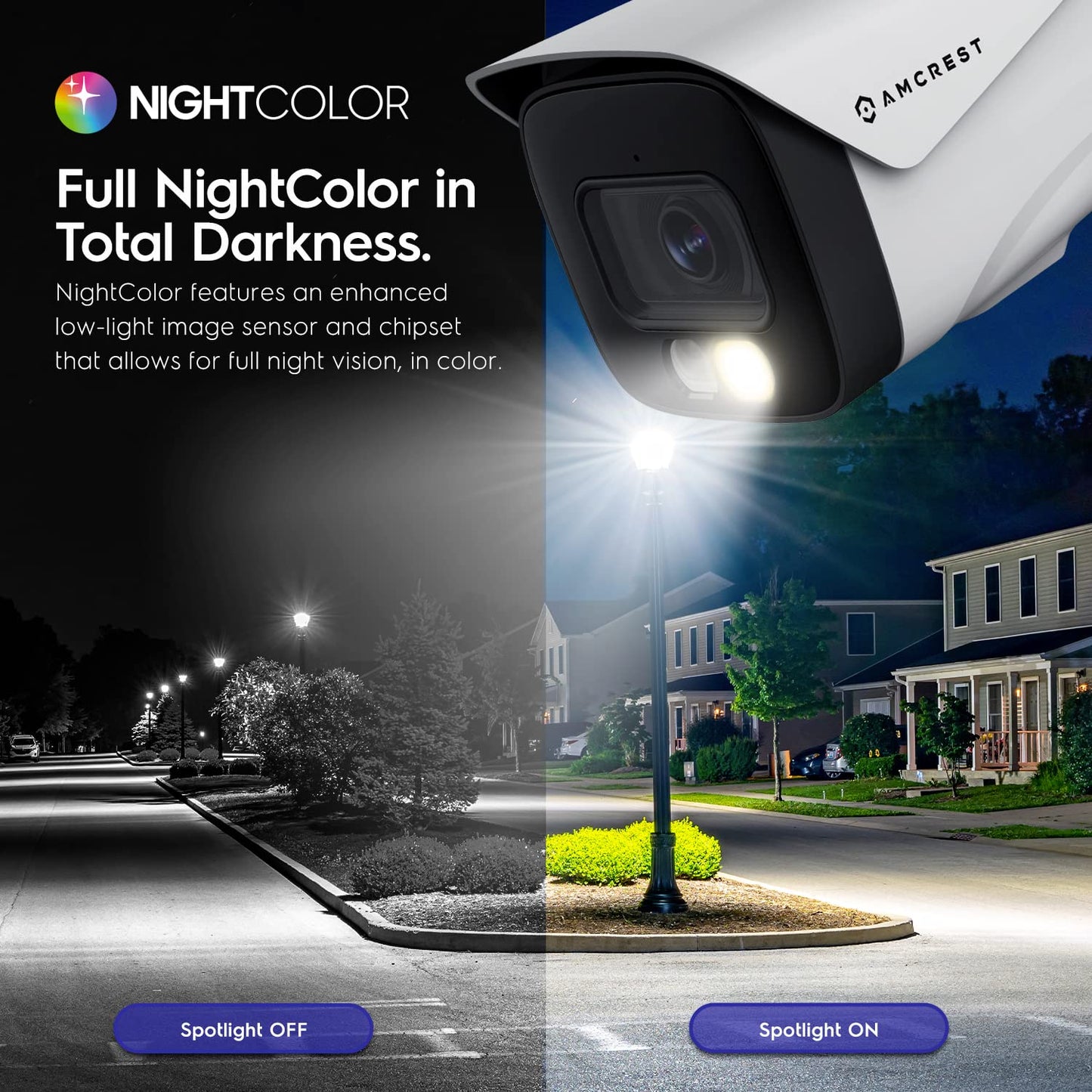 Amcrest UltraHD 4K (8MP) IP PoE AI Camera, FOV 129°, 49ft Color Nightvision, Security Outdoor Bullet Camera, Human & Vehicle Detection, Active