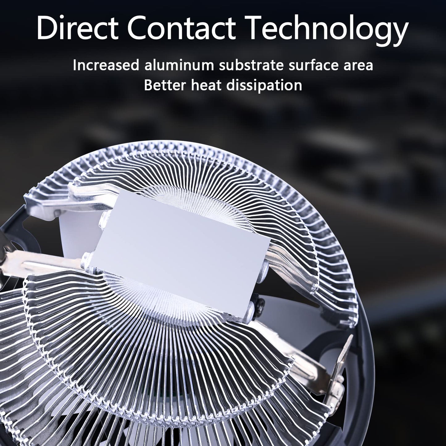 DS leddess 120MM CPU Fan- 1500RPM Aluminum Extruded Cooling Fan with Fixed RGB, Compatible with Intel LGA 1155/1151/775/1366 (2ND C Series)