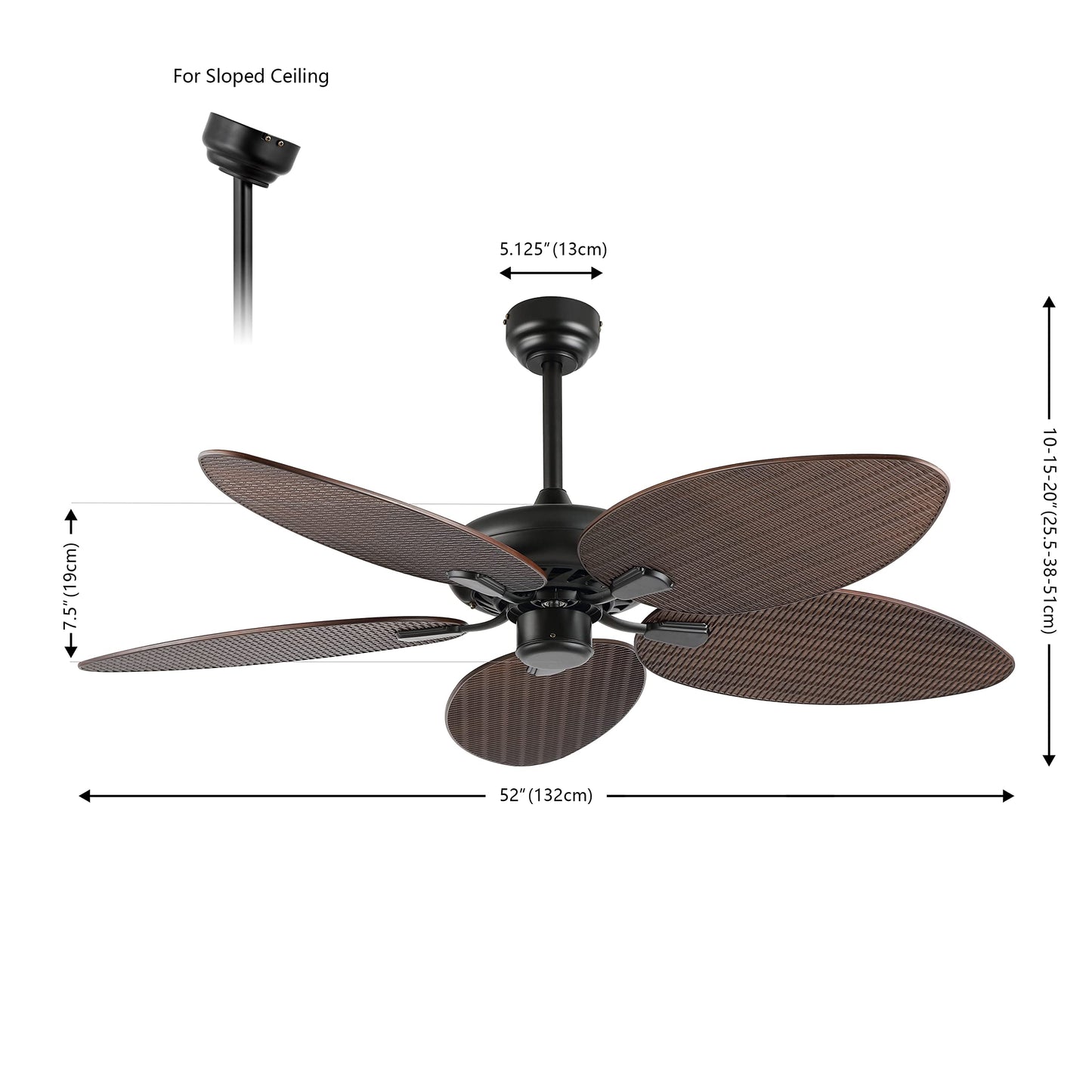 JONATHAN Y Raffles 52" Bohemian Industrial 6-Speed Ceiling Fan, Brown