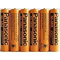 Panasonic HHR-75AAA/B-6 Ni-MH Rechargeable Battery for Cordless Phones, 700 mAh (Pack of 6)