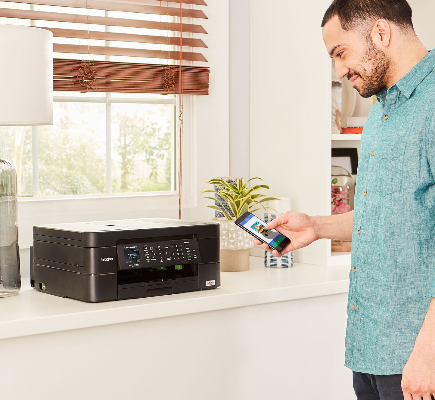Brother Wireless All-in-One Inkjet Printer, MFC-J491DW, Multi-function Color Printer, Duplex Printing, Mobile Printing,Amazon Dash Replenishment