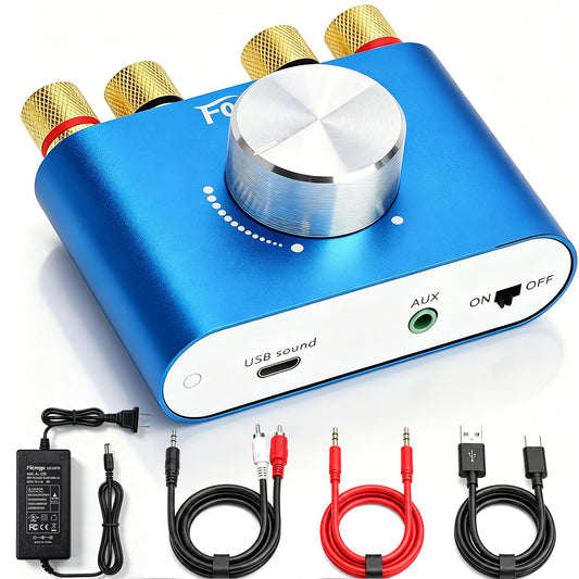 Facmogu F900S 160W Mini Bluetooth 5.0 Power Amplifier, 2 Channel 80Wx2 Stereo Hi-Fi Digital Amp, Portable Wireless Audio Receiver Sound Speaker