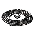 Chengsi Cable Sleeve Organizer 10FT Coiled Tube Sleeve Cable Management Sleeve for Home Office PC TV Black
