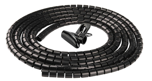 Chengsi Cable Sleeve Organizer 10FT Coiled Tube Sleeve Cable Management Sleeve for Home Office PC TV Black