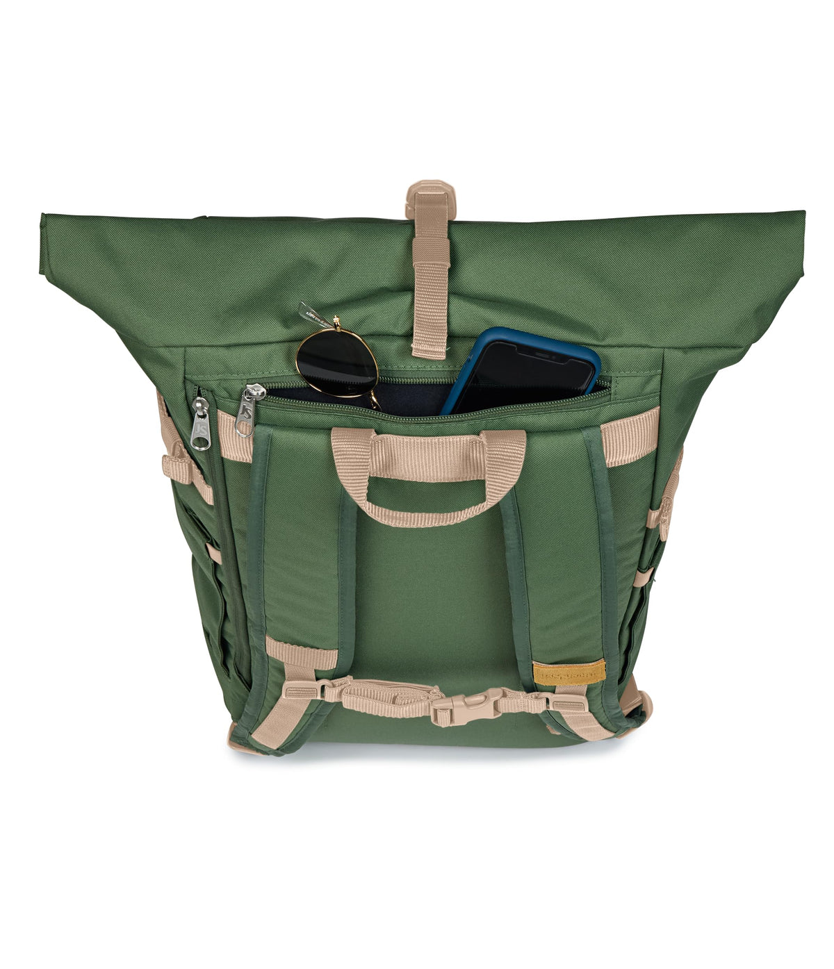 JanSport Hatchet Rolltop Backpack - 17-inch Padded Laptop Sleeve, Spacious Main Compartment, Dual Water Bottle Pockets, Cargo Green