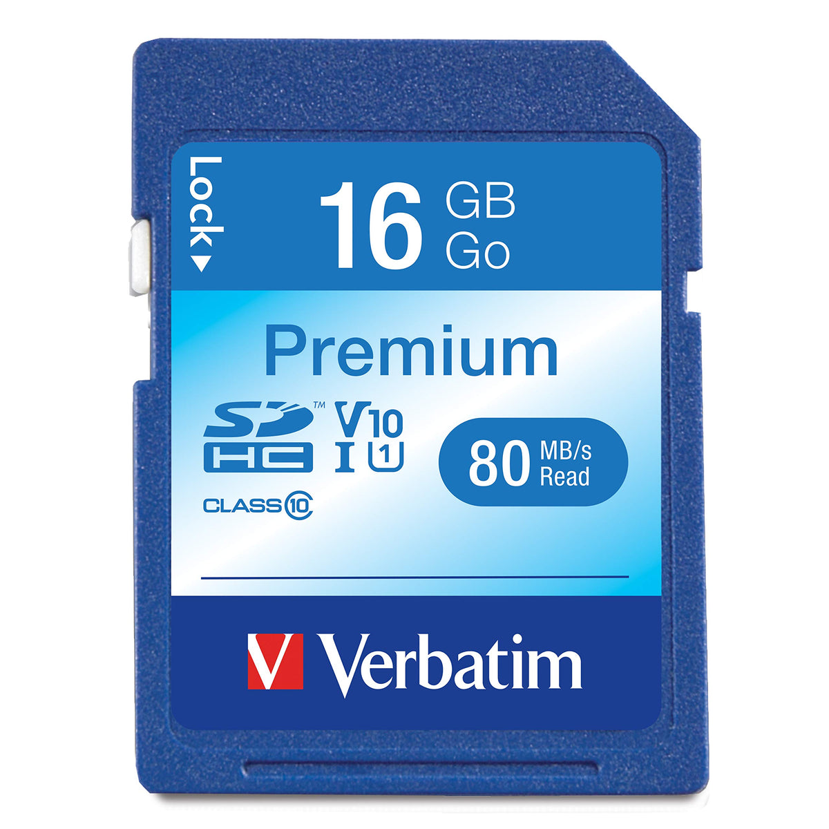 Verbatim 16GB SDHC Camera Memory Card, UHS-I U1 V10 Class 10, 80MB/s