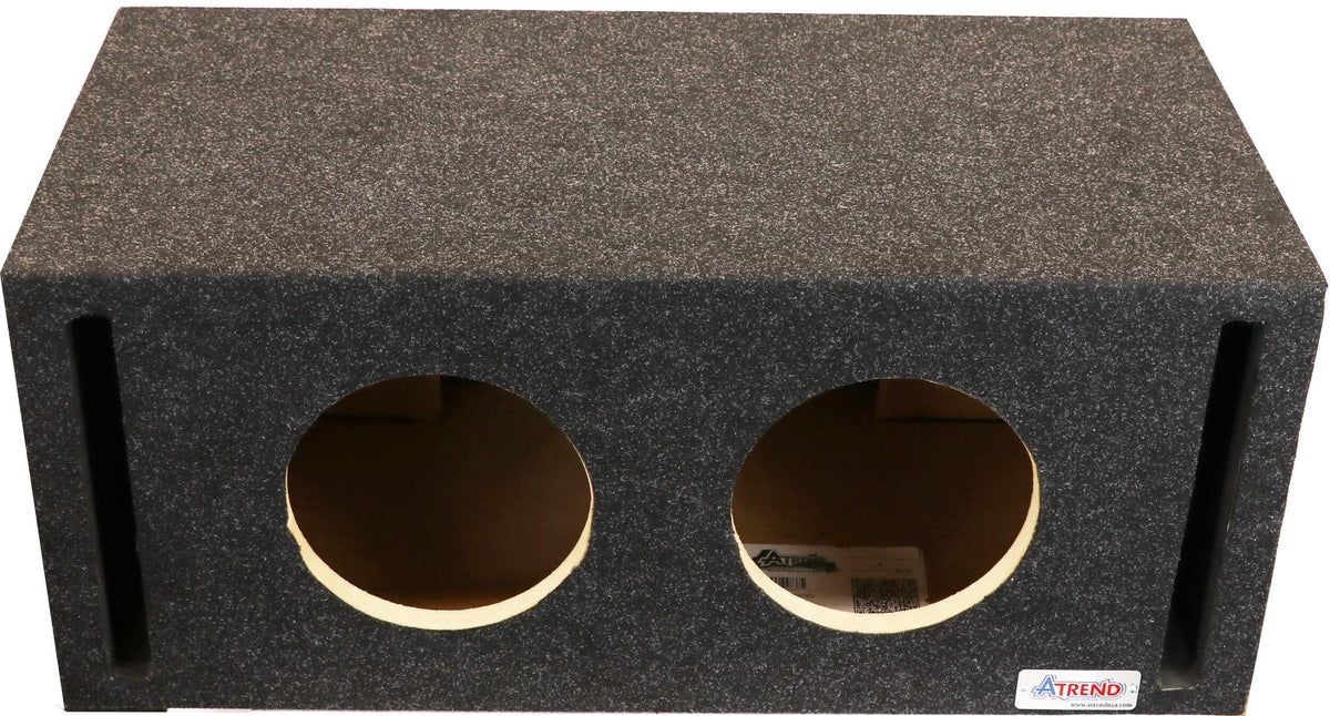 Atrend 8DQV 8” Dual Vented Subwoofer/Speaker Enclosure Made in USA, Gray