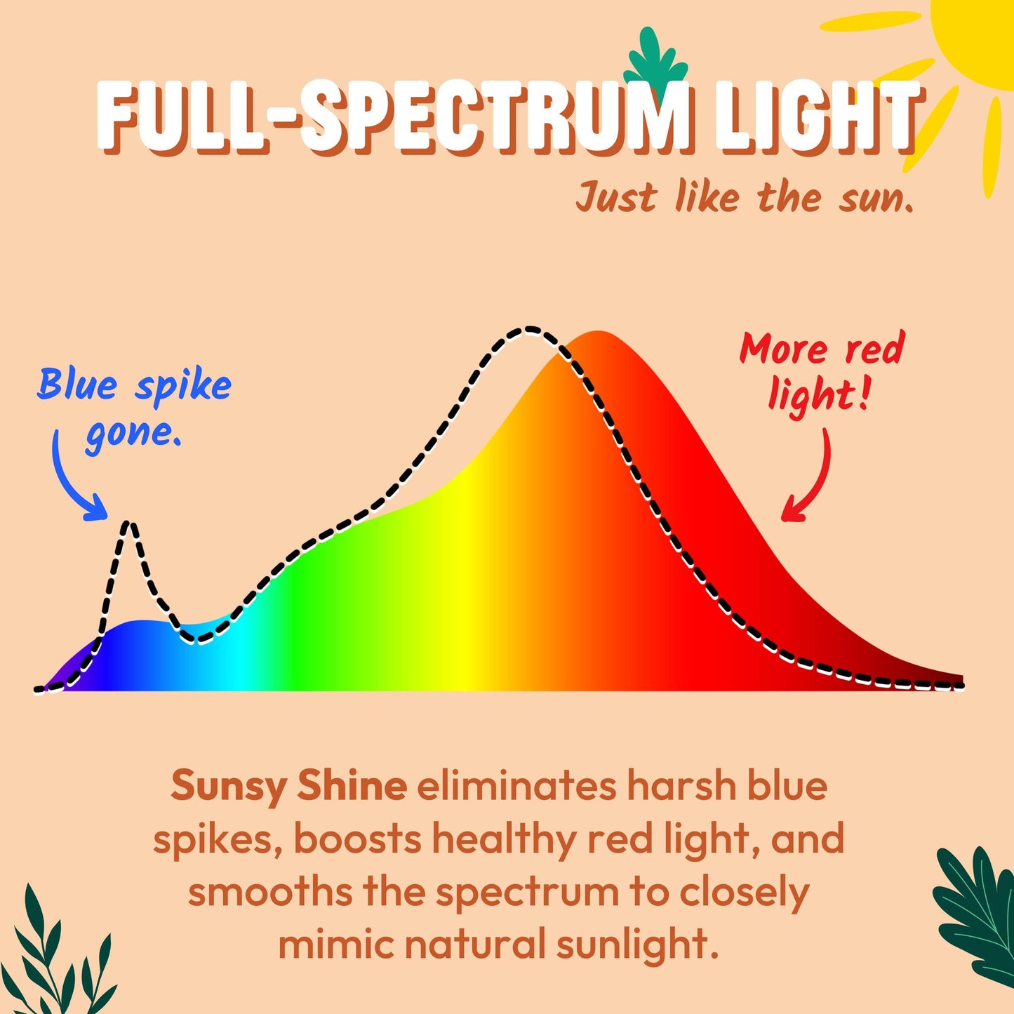 sunsy Shine A19 Full-Spectrum LED, 2700K Soft White, CRI 97, Flicker-Free