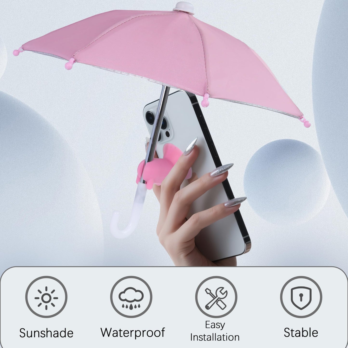 HZZADZXW Cell Phone Umbrella for Sun Shade, Universal Adjustable Stand with Cute Piggy Suction Cup, Outdoor Anti-Reflective Glare Blocking Cell Phone