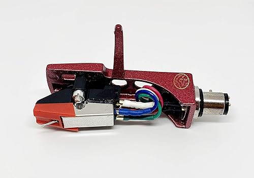 Red Headshell, mount, cartridge and stylus, elliptical needle for Technics SL 3200, SL 3300, SL 3310, SL 3350, SL 5100, SL 5200, SL 5300, SL 5310, SL