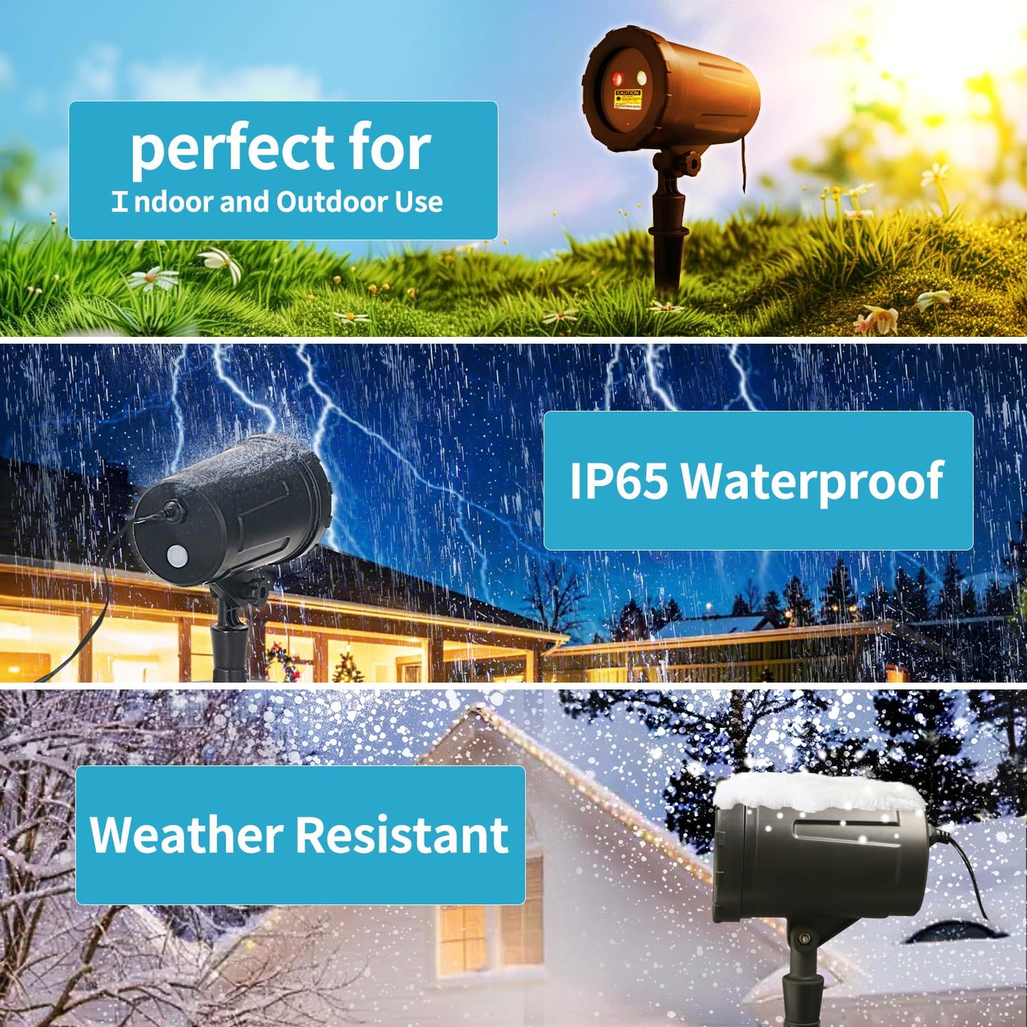 2-Pack Christmas Projector Lights Outdoor Laser Projection with Remote & Bonus Timer - 8 Festive Red & Green Patterns, IP65 Waterproof Xmas Laser