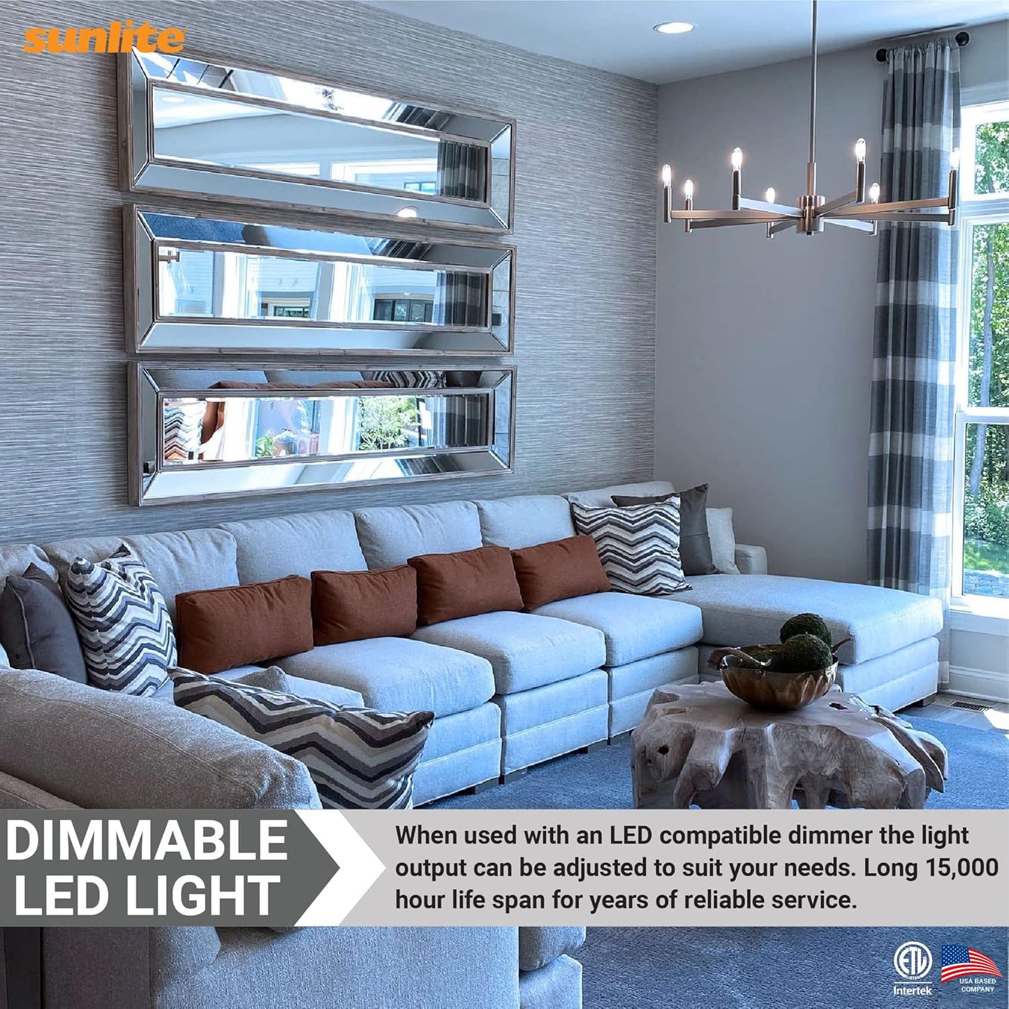 Sunlite LED B11 Clear Torpedo Tip Chandelier Light Bulb, 7 Watts (60W Equivalent) 500 Lumens, Candelabra E12 Base, Dimmable, ETL Certified, 5000K