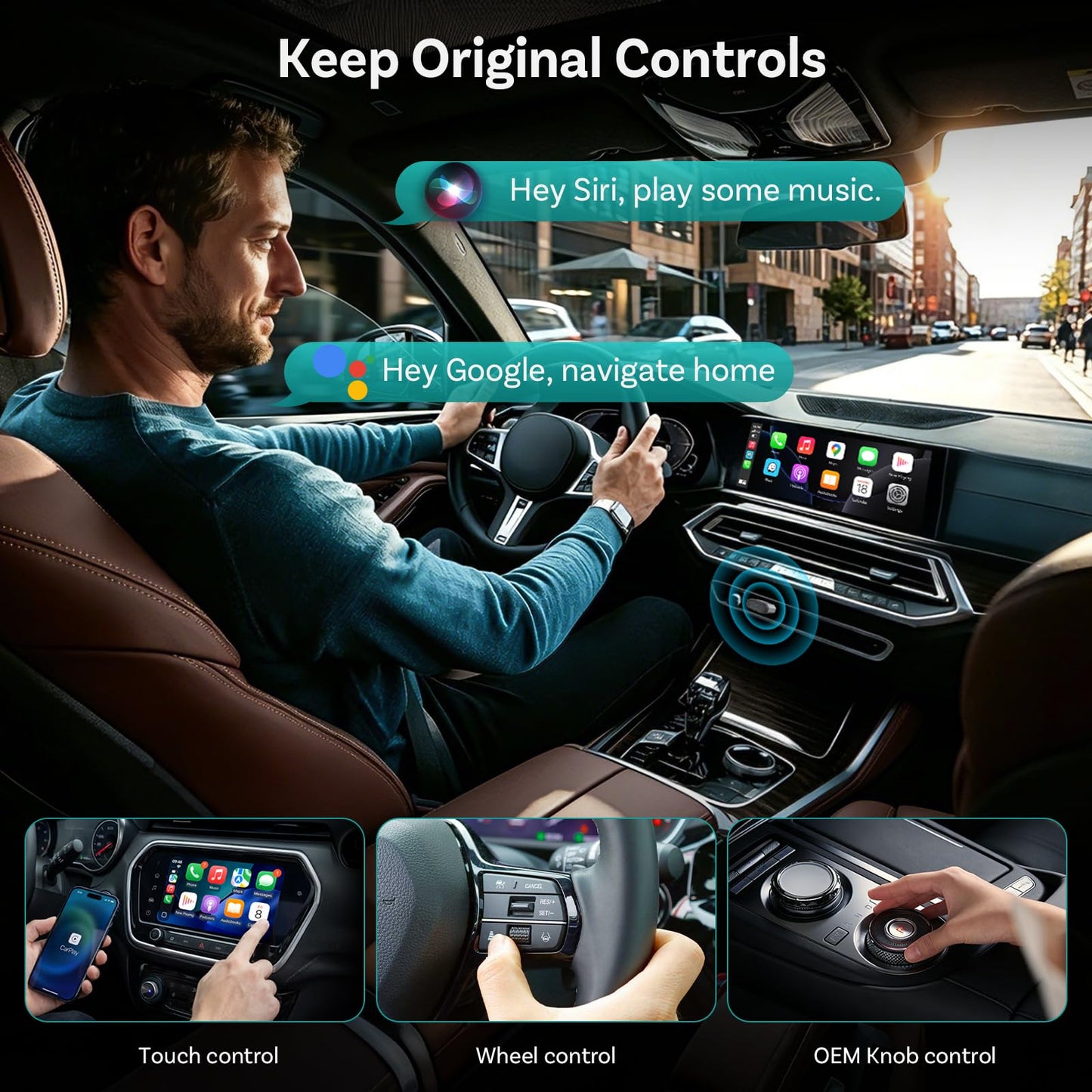 OTTOCAST Mini Nova 2-in-1 Wireless CarPlay & Android Auto Adapter, Plug & Play Convert Wired to Wireless, Fast Auto Connect, Mini USB Design