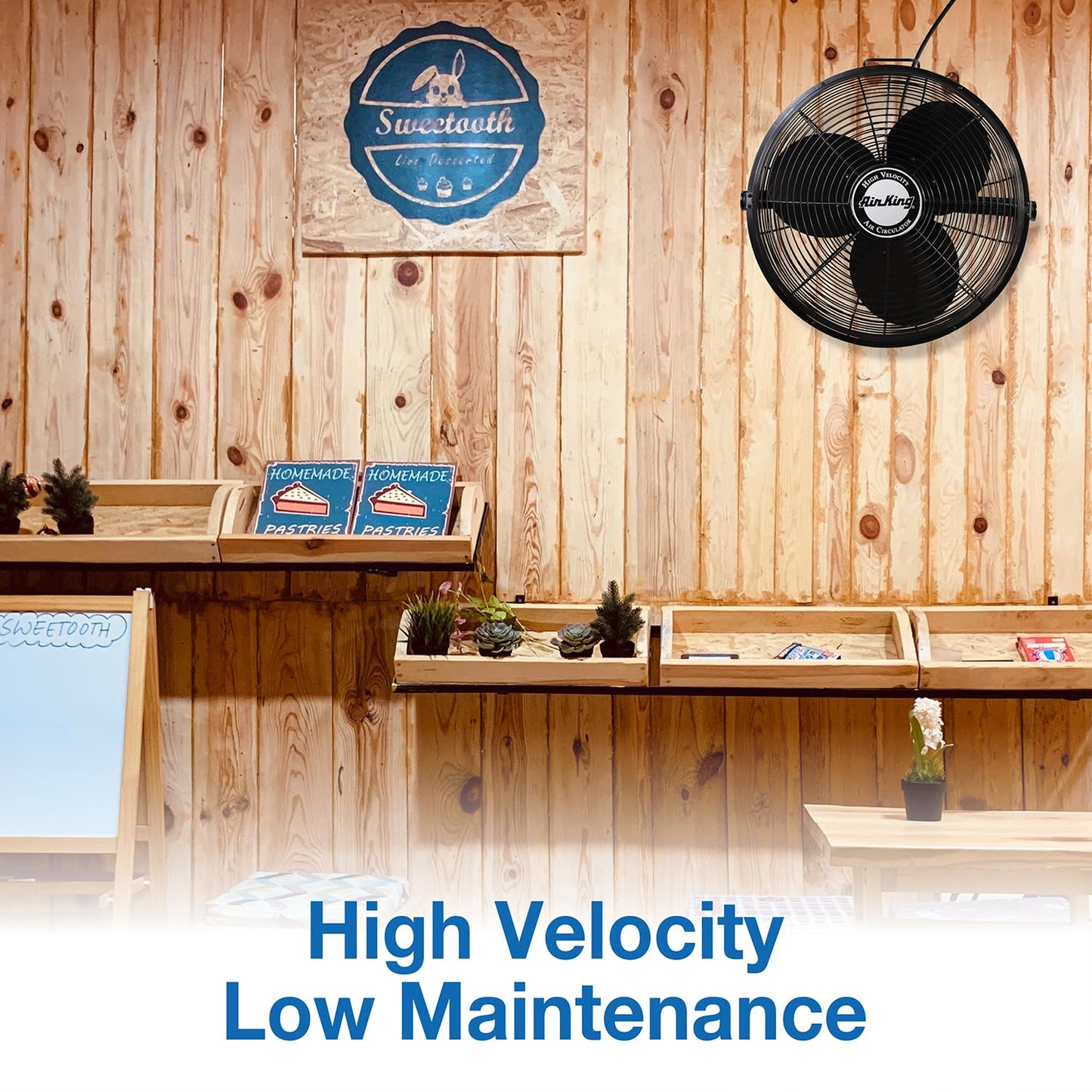 Air King 18-Inch 1/6 HP Industrial Grade High Velocity Multi Mount Fan with 3-Speeds, Pivoting Fan Head, Durable Powder-Coated Steel Blades
