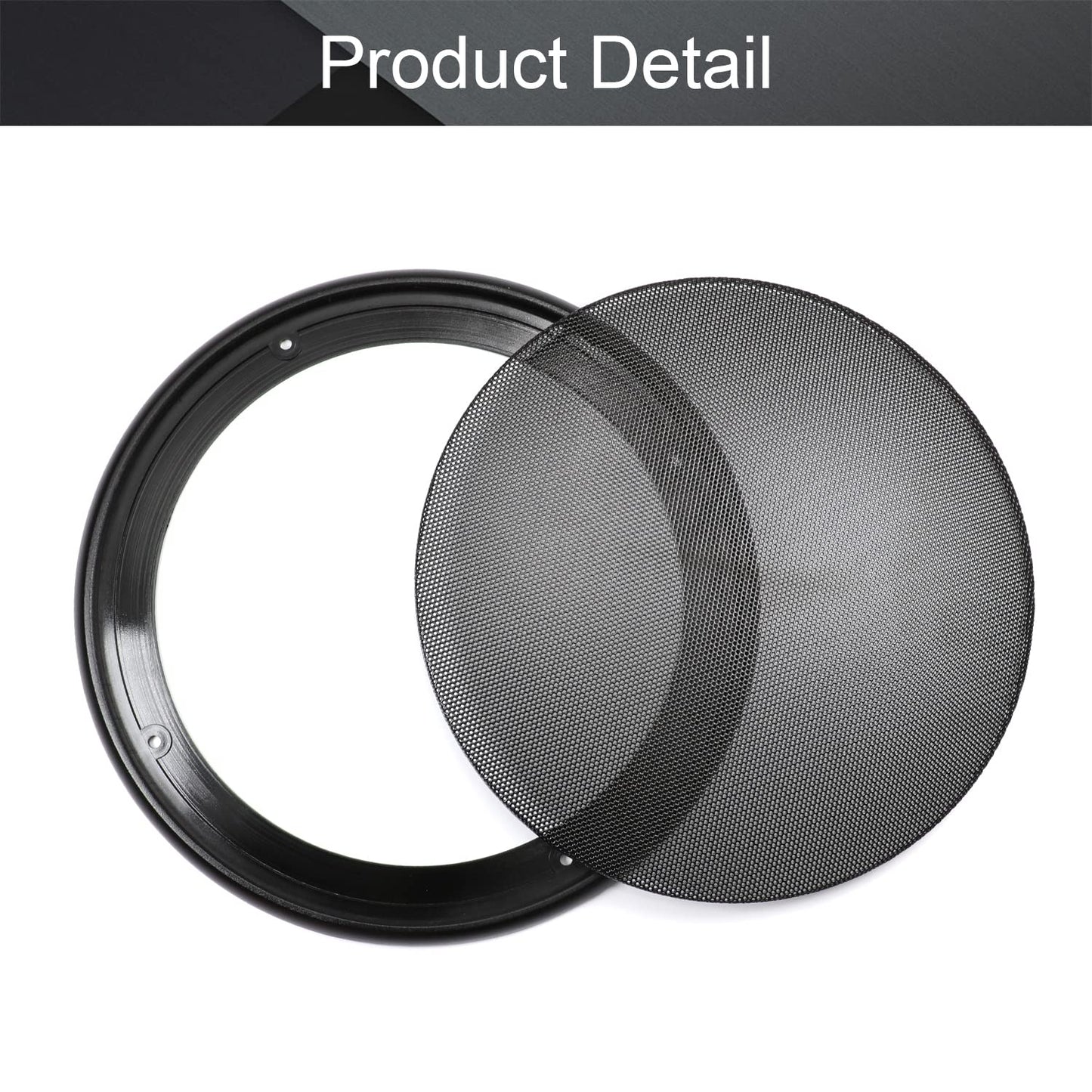 Fielect 2Pcs 8" Speaker Grill Cover Mesh Decorative Circle Woofer Guard Protector Cover Audio Accessories Black Cloth Cover with 8 Screws