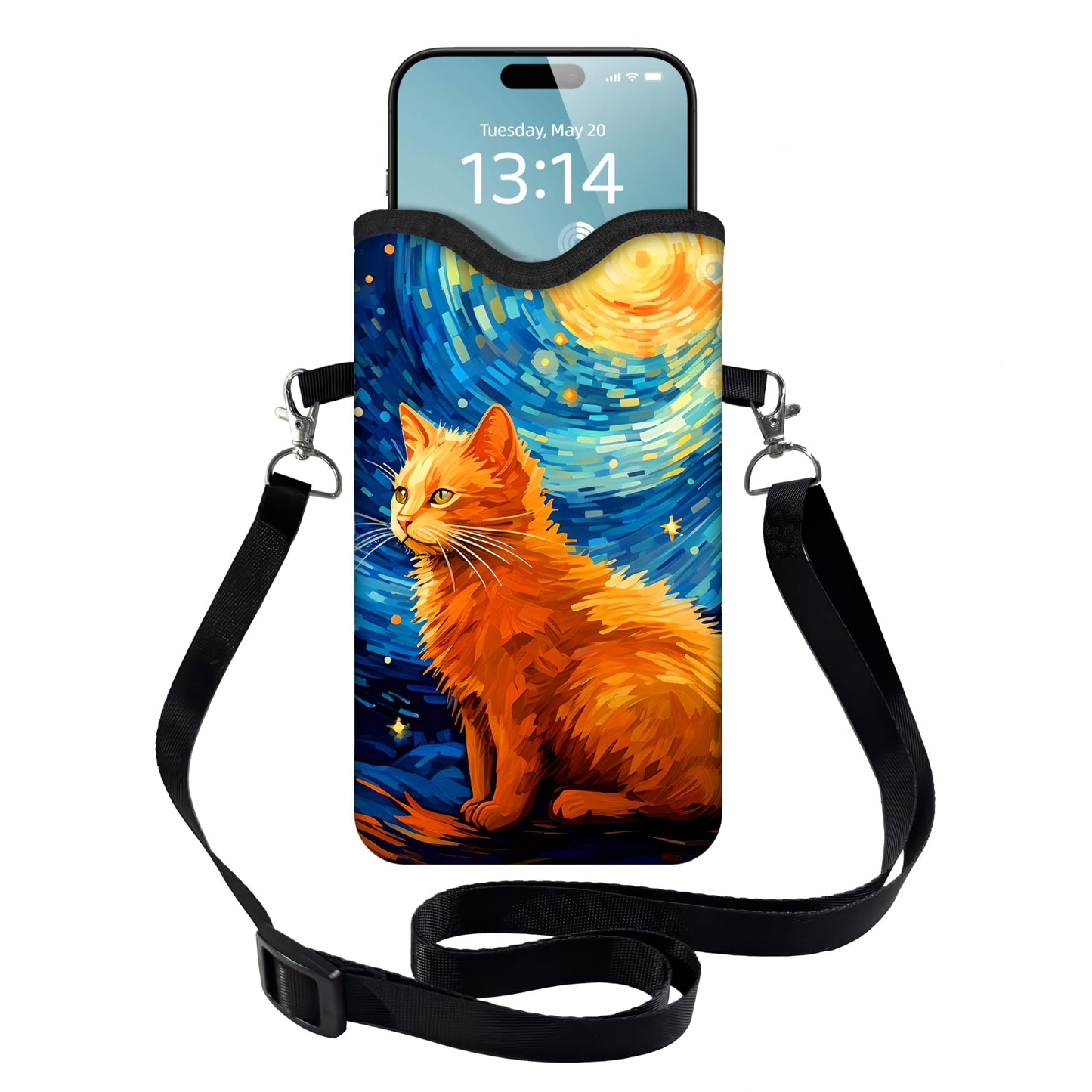 HAQuake Men Women Phone Sleeve Pouch Case Bag with Crossbody Strap/Neck Lanyard for iPhone 17/16/15 Pro Max, Air, 16/15 Plus, 16e, Inches Gray