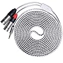 LyxPro Y-Cable 3.5mm TRS Male to Dual XLR Male Stereo Audio Y-Splitter Adapter Cable - 10 Feet