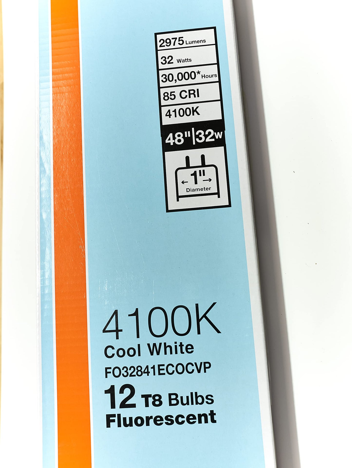 LEDVANCE FO32/841/ECO (12 Pack) 32 Watt T8 Fluorescent Tube Light Bulb F32T8 32W 4100K Replaces FO32/V41/ECO FO32/741 F32T8/SP41 F32T8/SPX41/ECO