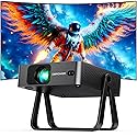 [Ultra-Slim 1.97"| Auto Focus | Built-in Apps | 360° Stand] Smart Mini Projector with WiFi and Bluetooth, Compatible with Netflix, Youtube, Prime