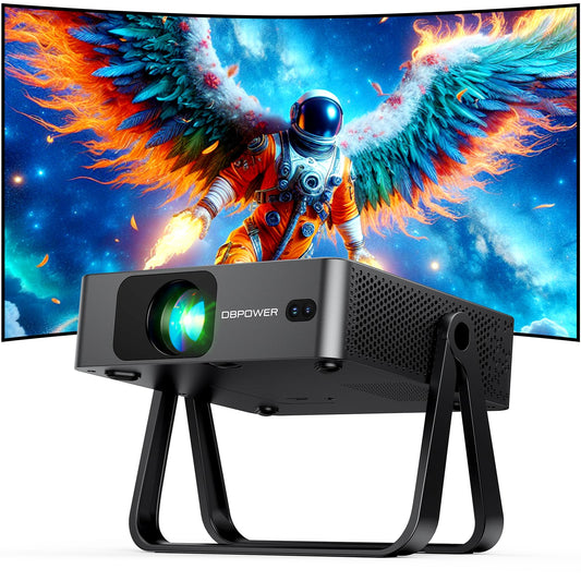 [Ultra-Slim 1.97"| Auto Focus | Built-in Apps | 360° Stand] Smart Mini Projector with WiFi and Bluetooth, Compatible with Netflix, Youtube, Prime