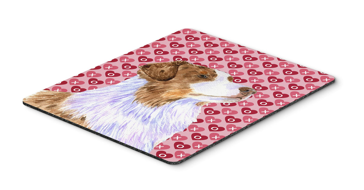 Caroline's Treasures LH9138MP Australian Shepherd Hearts Love Valentine's Day Mouse Pad, Hot Pad or Trivet for Home Office Gaming Working Computers