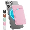 Wallaroo Wallets Genuine Leather MagSafe Compatible Phone Wallet Credit Card Holder for iPhone and Other Smartphones (Lavender Pink)