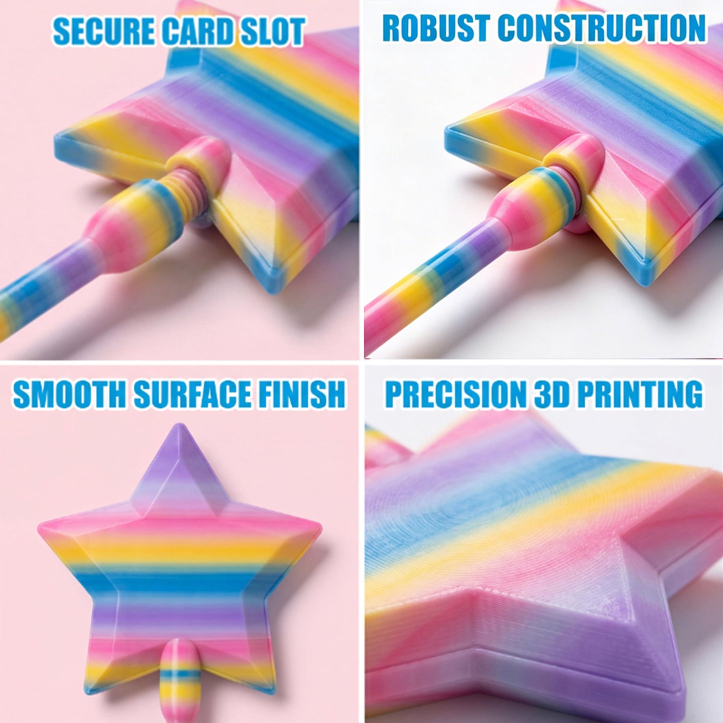 Iridescence 3D Printed Credit Card Wand Tap to Pay, Magic Fairy Pay Wand, Starlight Magic Wand Tap-to-Pay Card Holder, Fun Unique Creative Gifts