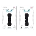 LOVEHANDLE Universal Grip for Most Smartphones, Mini Tablets and Cases, Black Elastic Strap with Black Base, Pack of 2, LH-01-2PackBlack