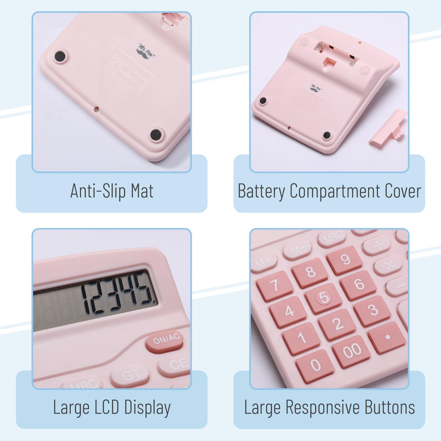 Mr. Pen Pink Large Display Desktop Calculator