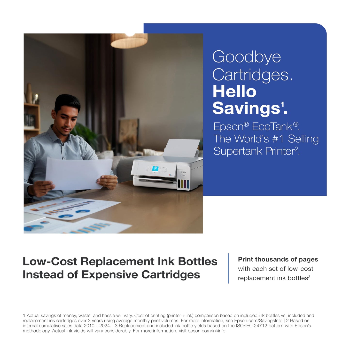 Epson EcoTank ET-2903 Wireless All-in-One Color Supertank Printer with up to 3 Years of Ink, Refillable Tanks, Perfect for Home, 11 PPM, 1.44" Color