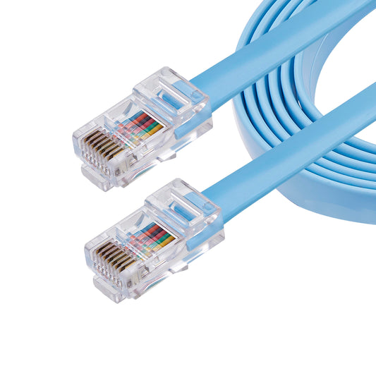 StarTech.com Cisco Console Rollover Cable - RJ45 Ethernet - Network cable - RJ-45 (M) to RJ-45 (M) - 6 ft - molded, flat - blue (ROLLOVERMM6)