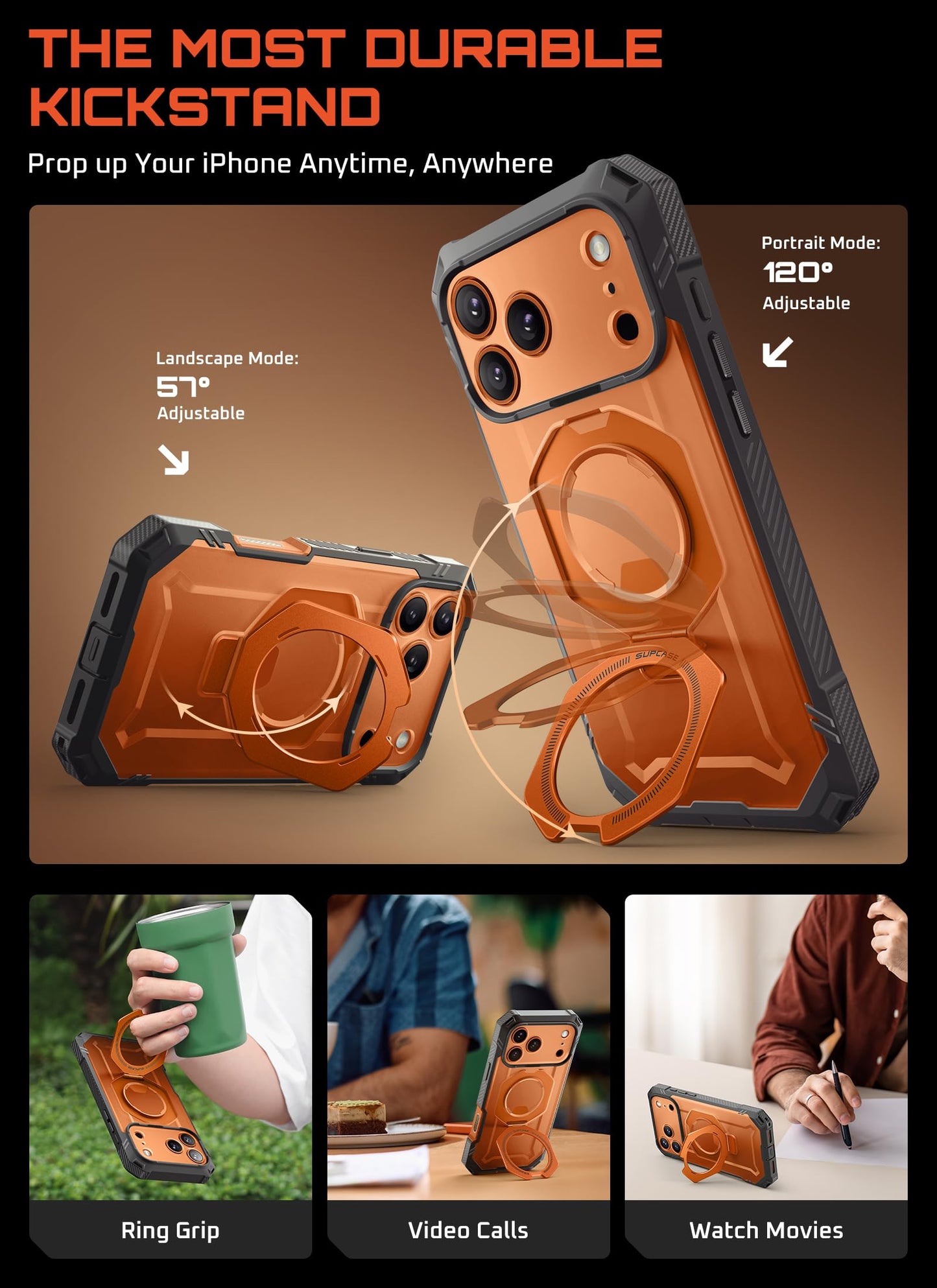 SUPCASE for iPhone 17 Pro Case with Tempered Glass Screen Protector (UBGrip Pro), [Camera Control Cover] [Compatible with MagSafe] [Built-in