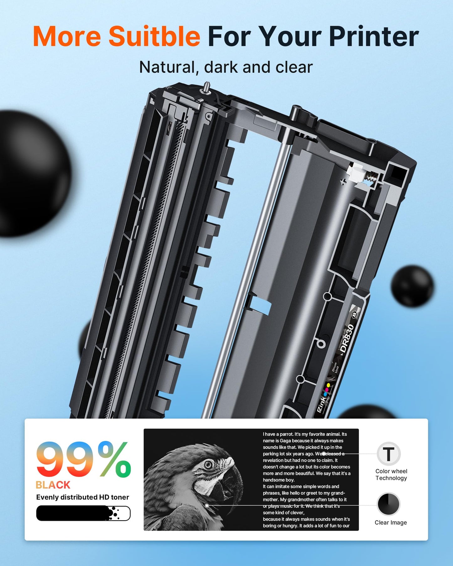 E-Z Ink Pro Compatible Drum Unit for Brother DR830 for HL-L2460DW Printer