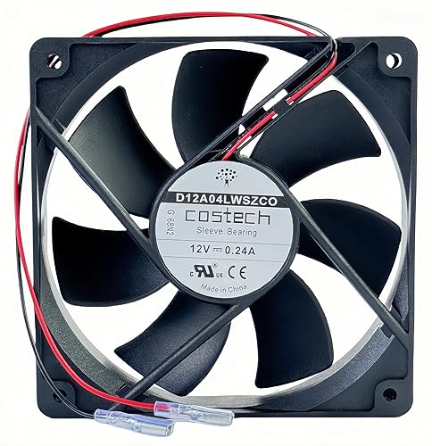 for COSTECH D12A04LWSZC0 Cooling Fan, 12V 0.24A 12025 120x120x25mm 2-Wire Cooling Fan