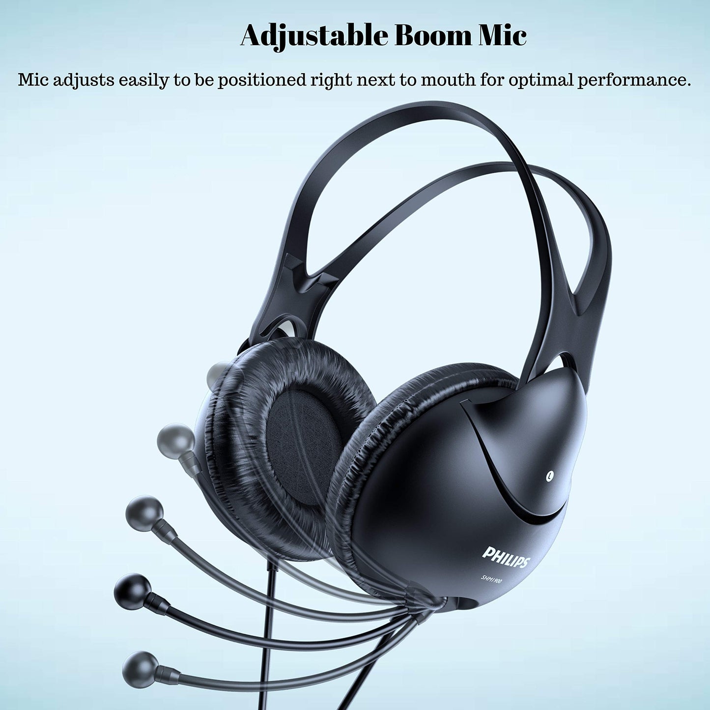 Philips Computer Headset with Microphone for Laptop, Zoom, Skype - 3.5 MM Lightweight Computer Headphones with Echo Cancelling Mic for Home Office…