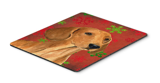 Caroline's Treasures SS4694MP Dachshund Red and Green Snowflakes Holiday Christmas Mouse Pad, Hot Pad or Trivet for Home Office Gaming Working