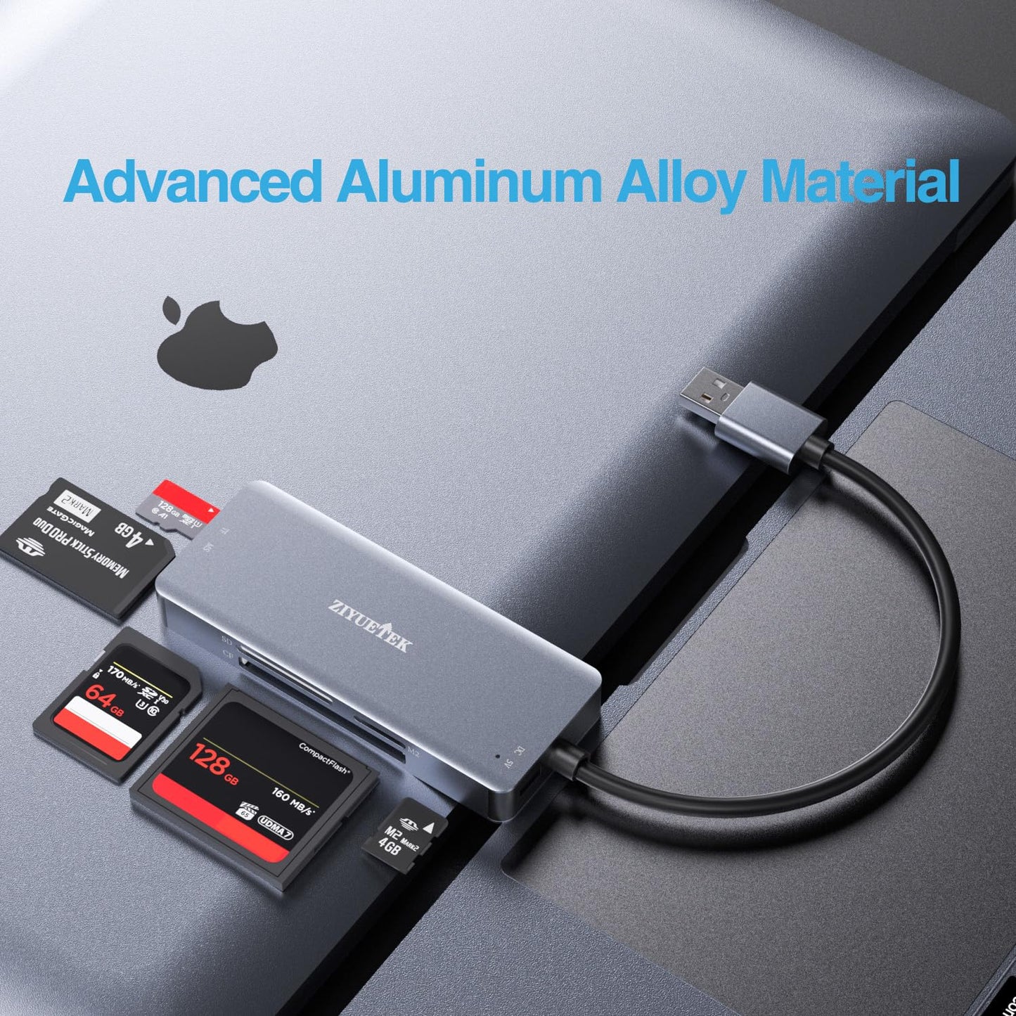 USB C USB3.0 SD Card Reader, 5in1 Multi Card Reader for SD/TF/CF/Micro SD/MS/M2, Drive Free for iPhone 15 pro max/Windows/Mac/Linux/Android (USB3.0