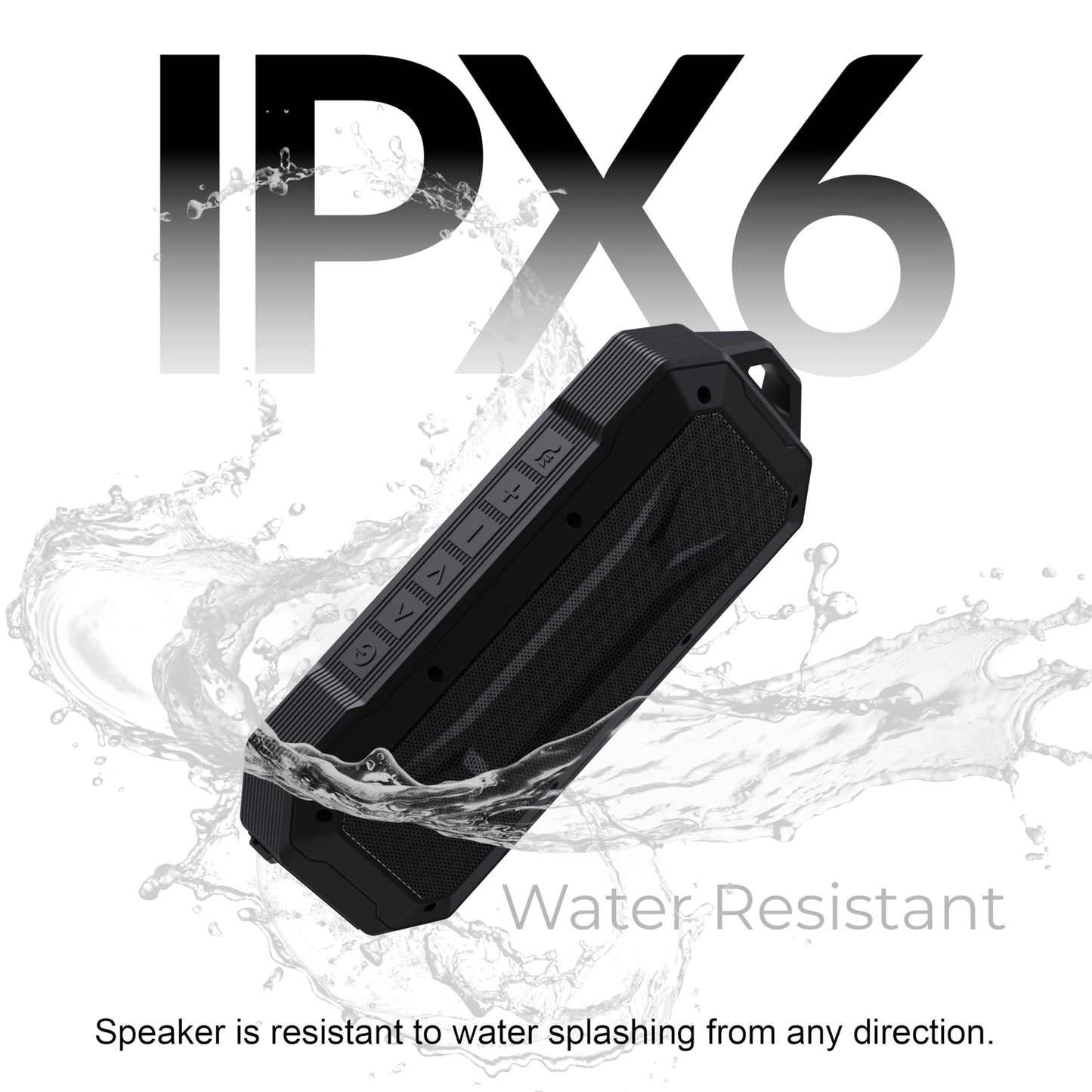 Supersonic SC-1454IPX Duro Portable Bluetooth Speaker Stream Music, FM Radio, Hands-Free Mic, 10m Range, 4hr Battery, Shockproof, Water Resistant, AUX