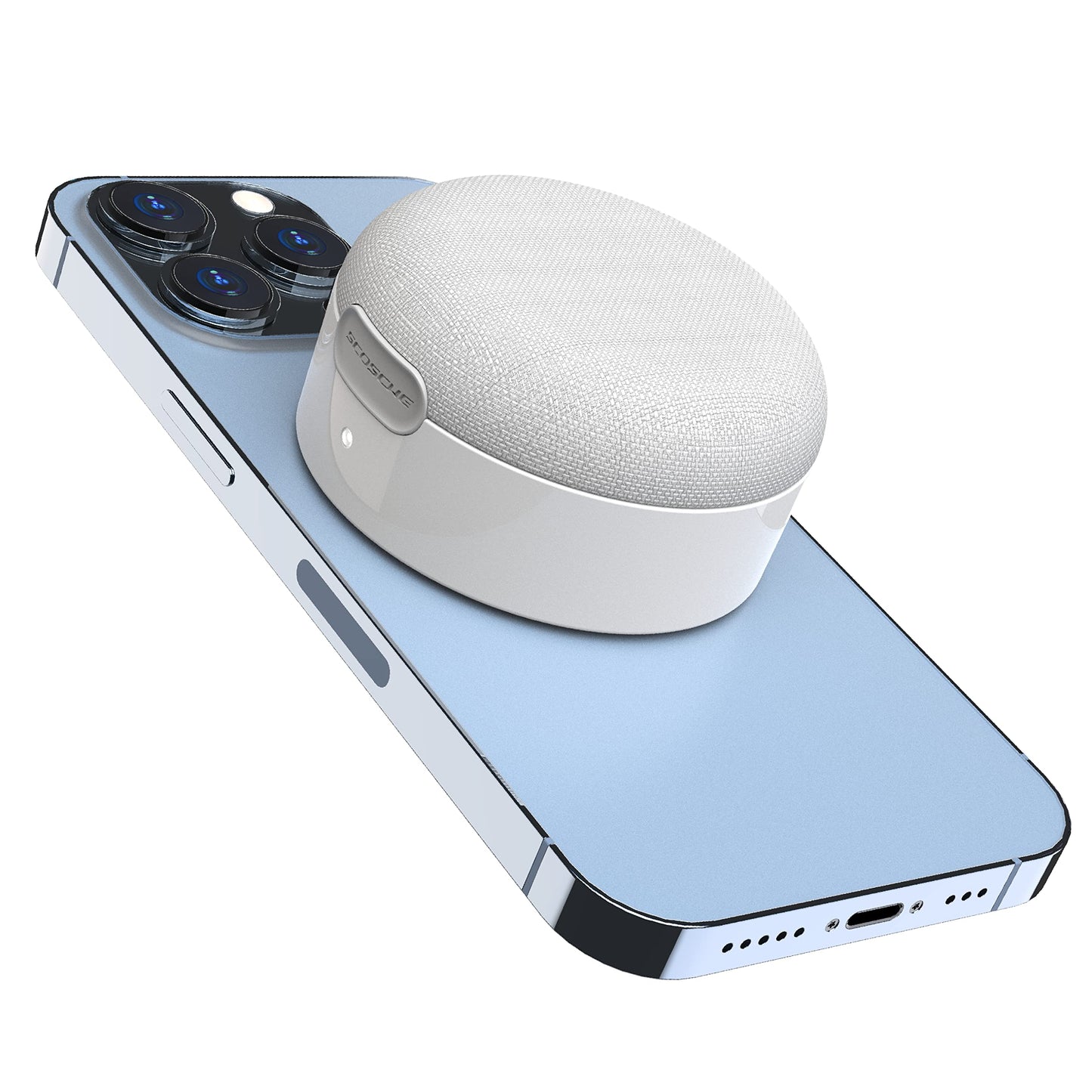 Scosche BTMSSWT-SP BoomCan MS Portable Magnetic True Wireless Bluetooth Speaker Compatible with MagSafe iPhone 16/15/14/13/12/Pro/Pro Max, Works