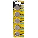 TOSHIBA CR2450 3V Lithium Coin Cell Battery 5 Batteries in Strip Child-Resistant Packaging