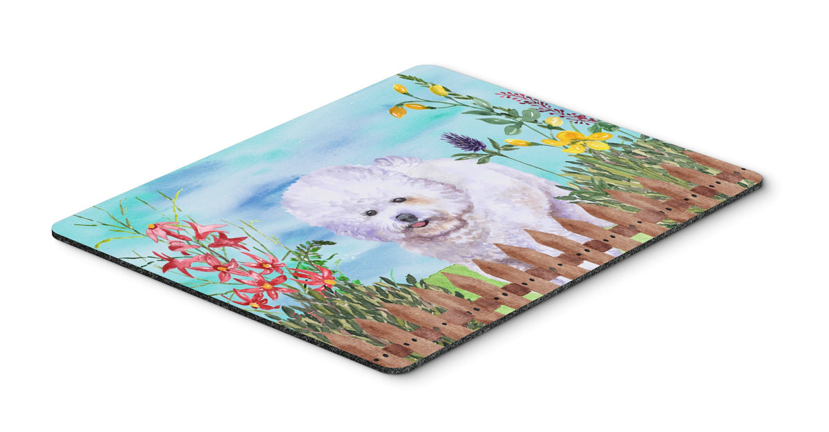 Caroline's Treasures CK1210MP Bichon Frise Spring Mouse Pad, Hot Pad or Trivet for Home Office Gaming Working Computers Laptop Mouse Mat,Washable