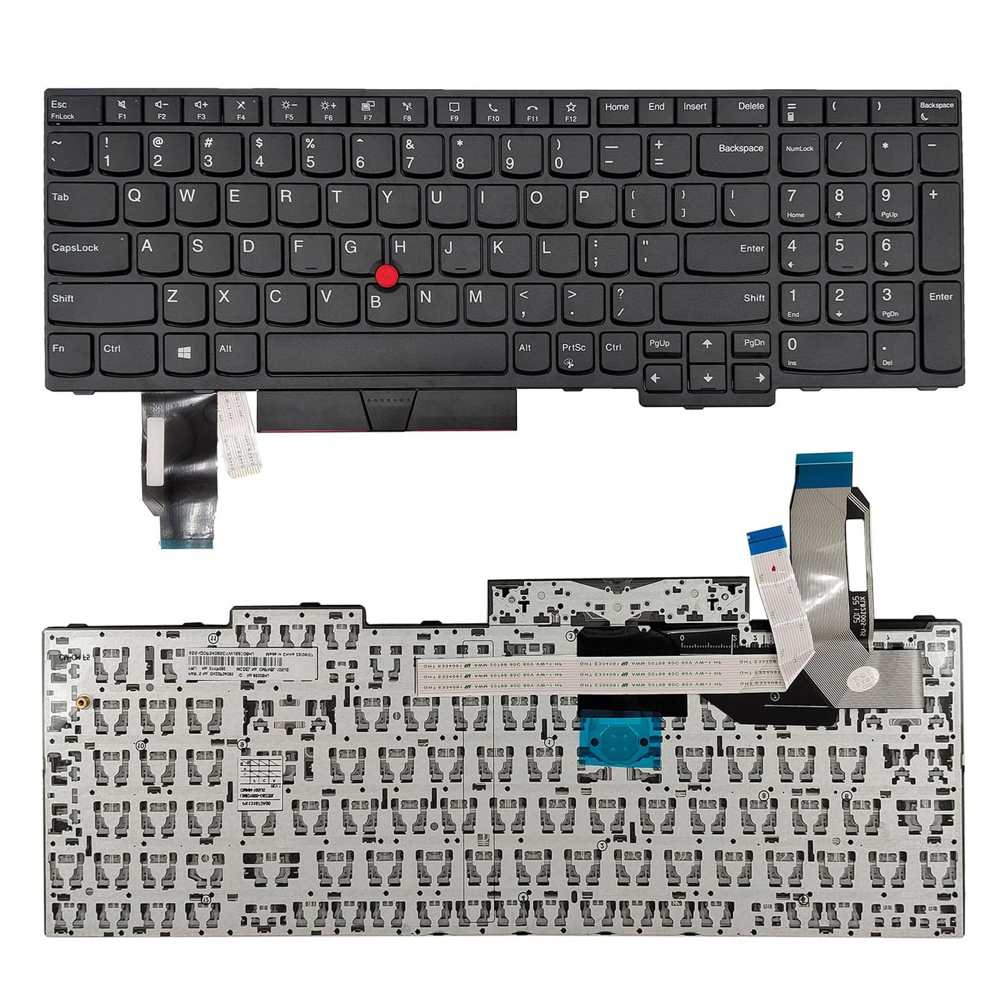 PAEBAI+ Replacement Laptop Keyboard for T15 20S6 20S7 P15s Gen 1 20T4/T5, with Frame Pointer No Backlight US Layout