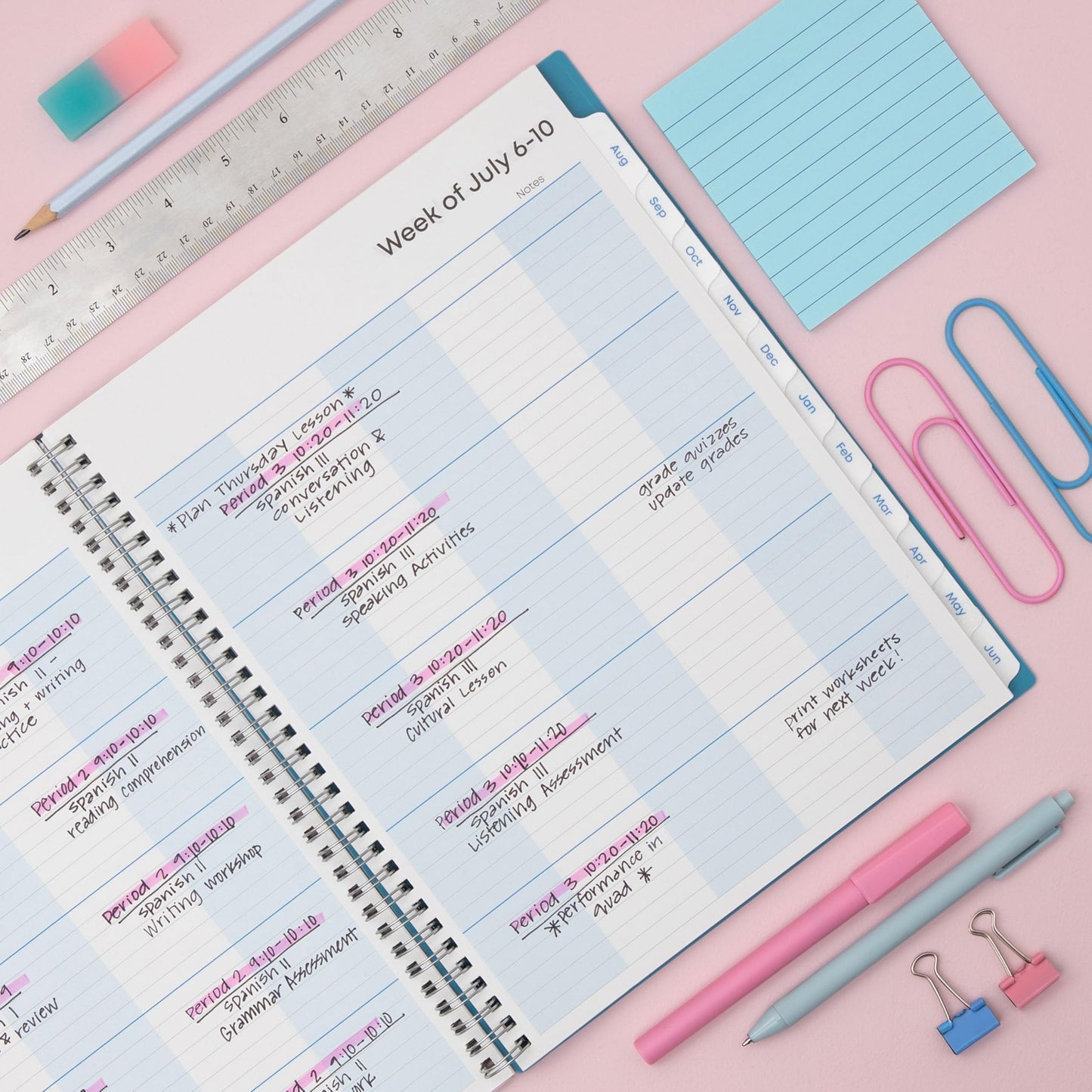 Blue Sky 2026-2027 Weekly & Monthly Academic Planner, 8.5"x11" Ditsy Dapple