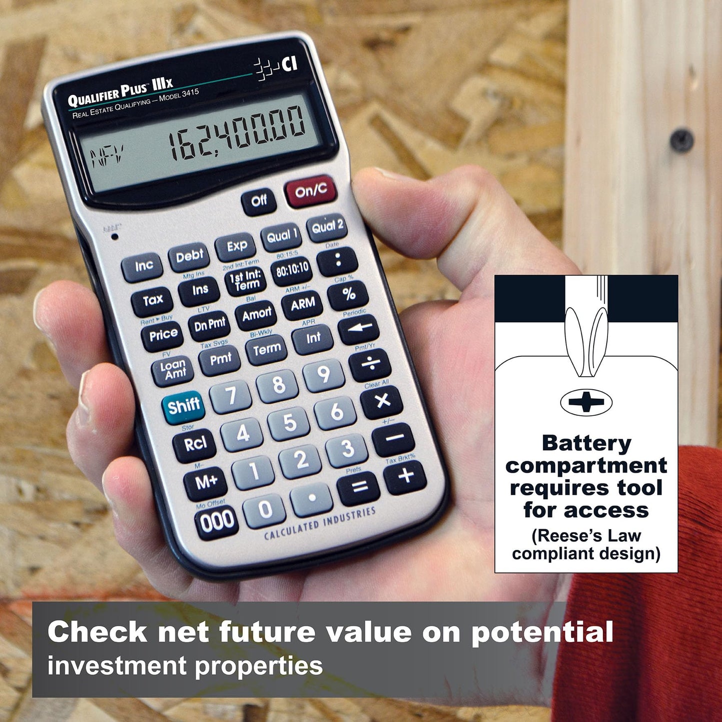 Calculated Industries 3415 Qualifier Plus IIIx Advanced Real Estate Mortgage Finance Calculator | Simple Operation | Buyer Pre-Qualifying | Solves